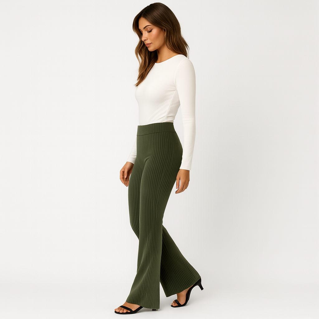 Flared corduroy broek